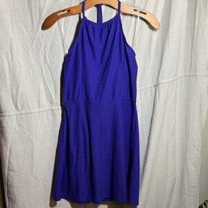 Place Royal Blue Textured Halter Dress